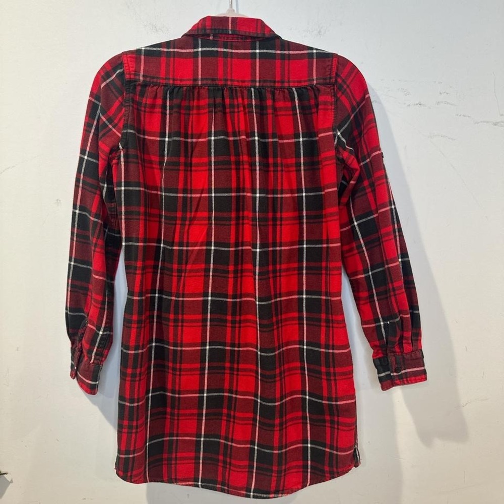 Ralph Lauren Red tartan plaid button up girls dress 16/ women's top S / XS - Picture 7 of 8